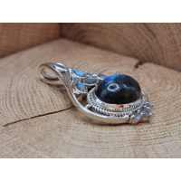 Echt zilveren ketting hanger met Labradoriet