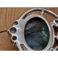 Echt zilveren ketting hanger met Labradoriet