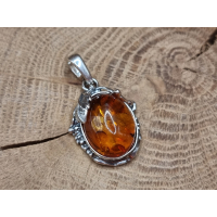 Echt zilveren ketting hanger met barn steen