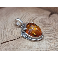 Echt zilveren ketting hanger met barn steen