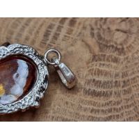 Echt zilveren ketting hanger met barn steen