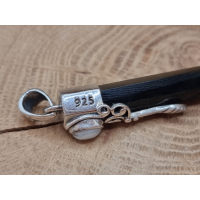 Echt zilveren ketting hanger met gouden obsidiaan