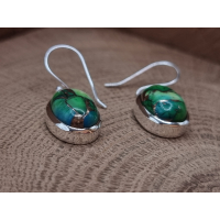Echt zilveren groene koper turquoise