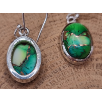 Echt zilveren groene koper turquoise