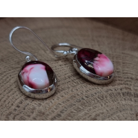 Echt zilveren oorbellen met rode koper turkoois