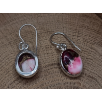 Echt zilveren oorbellen met rode koper turkoois