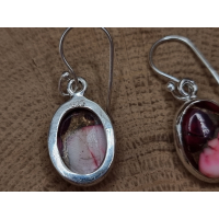 Echt zilveren oorbellen met rode koper turkoois