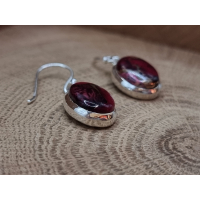 Echt zilveren oorbellen met rode koper turkoois