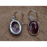 Echt zilveren oorbellen met rode koper turkoois