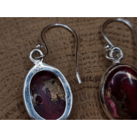 Echt zilveren oorbellen met rode koper turkoois