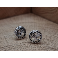 Echt zilveren oorstekers van een levensboom