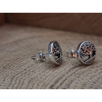 Echt zilveren oorstekers van een levensboom