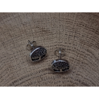 Echt zilveren oorstekers van een levensboom