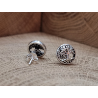 Echt zilveren oorstekers van een levensboom