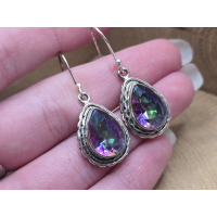 Echt zilveren oorbellen met Mystic Topaas