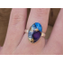 Echt zilveren ring met paarse Dahlia copper turkoois.
