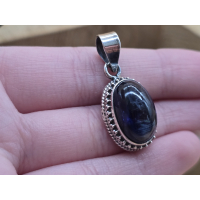 Echt zilveren hanger met Kyaniet 