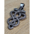 Echt zilveren hanger endless knot snake
