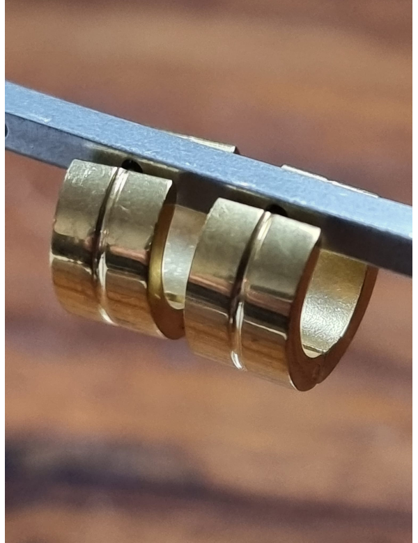 Stainless steel creolen, goud, 13 mm groot. 5171