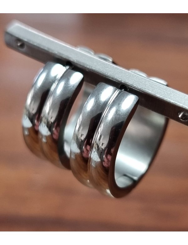 Stainless steel creolen, zilver, 20 mm groot. 41104