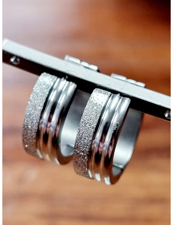 Stainless steel creolen, zilver, 20 mm groot. 46167