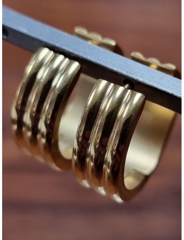 Stainless steel creolen, goud, 20 mm groot. 46125