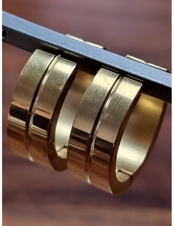 Stainless steel creolen, goud, 20 mm groot. 46098