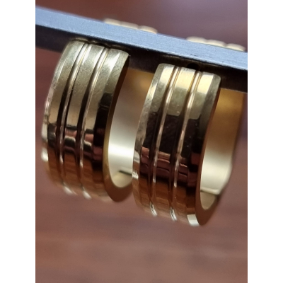 Stainless steel creolen, goud, 20 mm groot. 46112