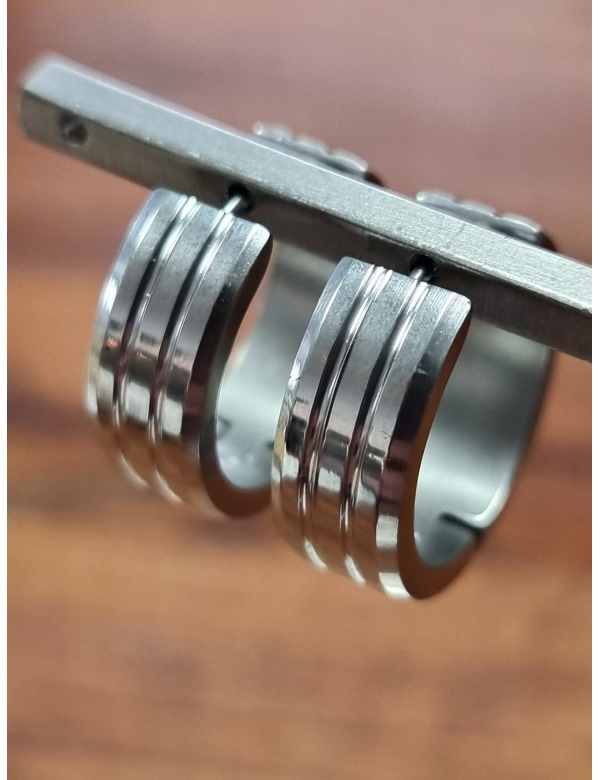 Stainless steel creolen, zilver, 20 mm groot. 41124