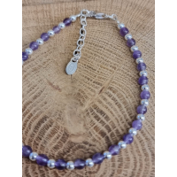 Echt zilveren armband met Amethist