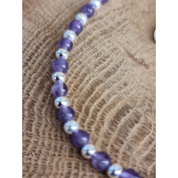 Echt zilveren armband met Amethist