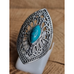 Echt zilveren ring met Turkoois Maat 18