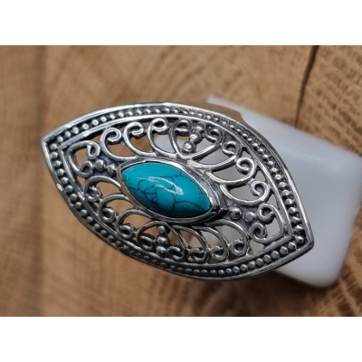 Echt zilveren ring met Turkoois Maat 18
