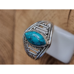 Echt zilveren ring met Turkoois maat 19