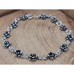 Echt zilveren armband met roosjes