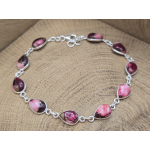 Echt zilveren armband roze Dahlia copper turkoois armband