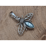 Echt zilveren Bij met labradoriet. 