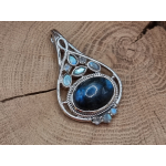 Echt zilveren ketting hanger met Labradoriet