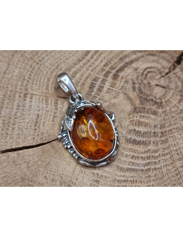 Echt zilveren ketting hanger met barn steen