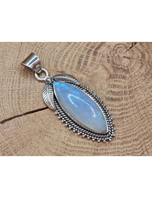 Echt zilveren ketting hanger met Maansteen