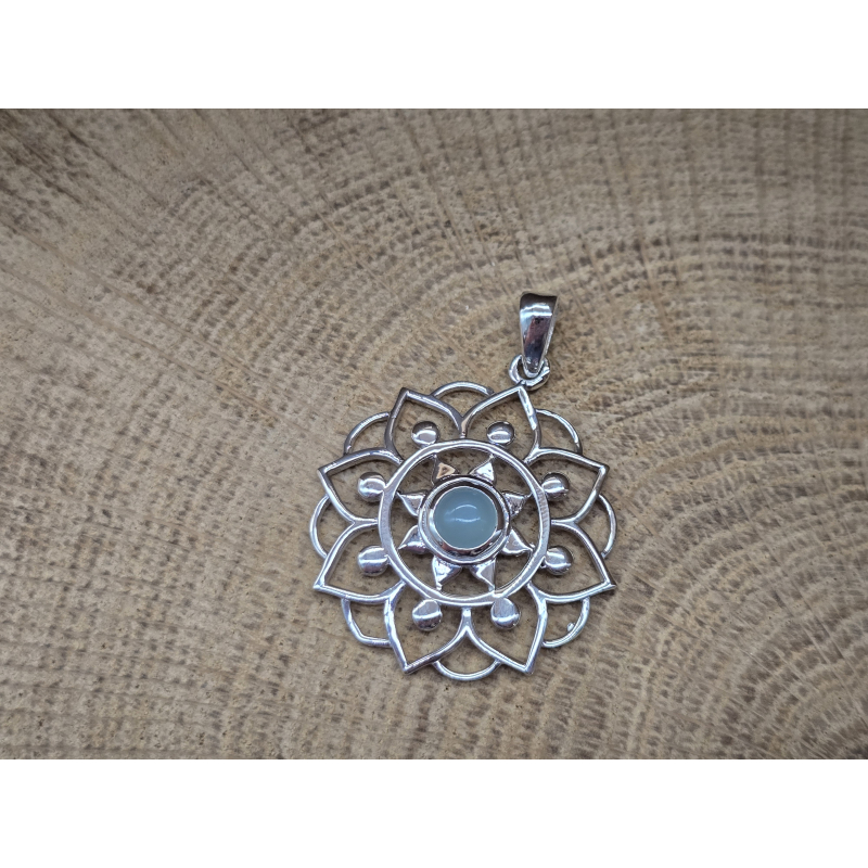 Echt zilveren hanger met chalcedoon 