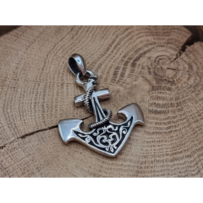 Echt zilveren ketting hanger anker