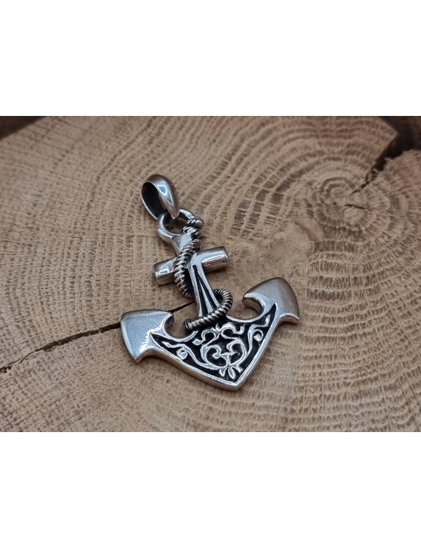 Echt zilveren ketting hanger anker