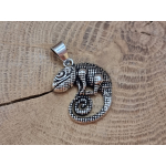 Echt zilveren ketting hanger van een kameleon