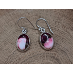 Echt zilveren oorbellen met rode koper turkoois