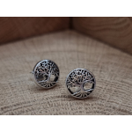 Echt zilveren oorstekers van een levensboom