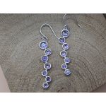 Echt zilveren oorbel hangers met Amethist 
