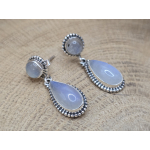  Echt zilveren Maansteen oorbel stekers hangende druppel