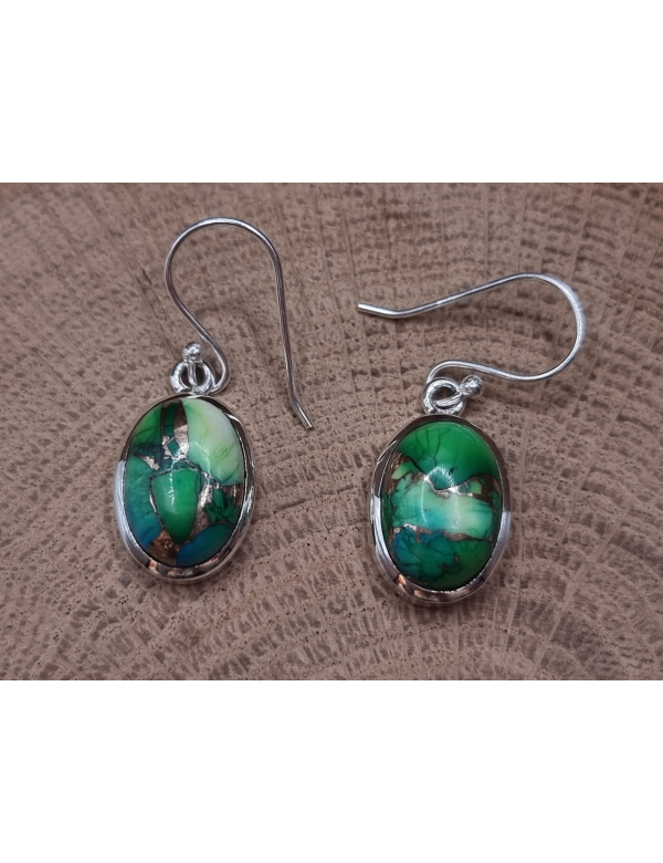 Echt zilveren groene koper turquoise