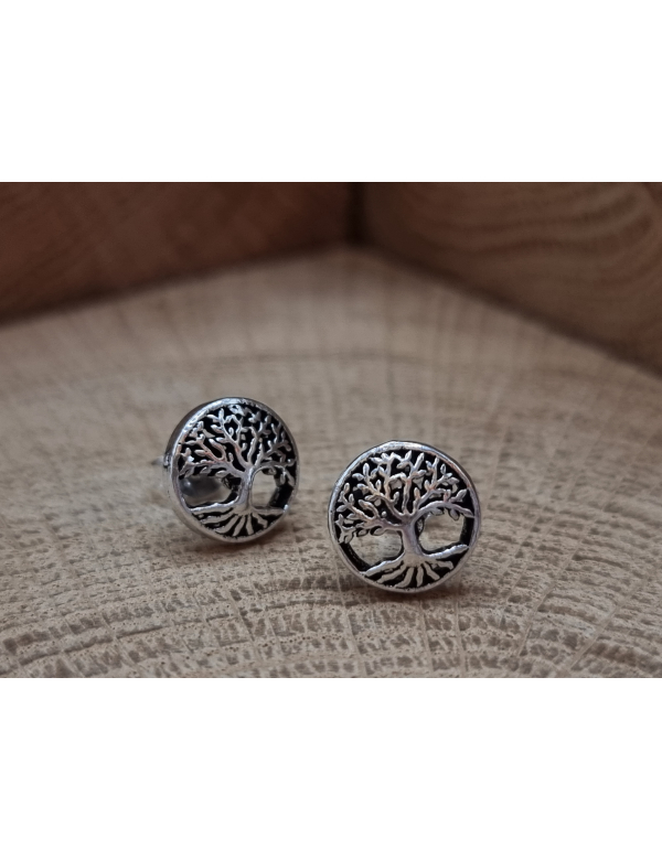 Echt zilveren oorstekers van een levensboom